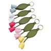 The colorful tulip-shaped leather keychain is a fashionable and simple car accessory suitable for both men and women Item Picture